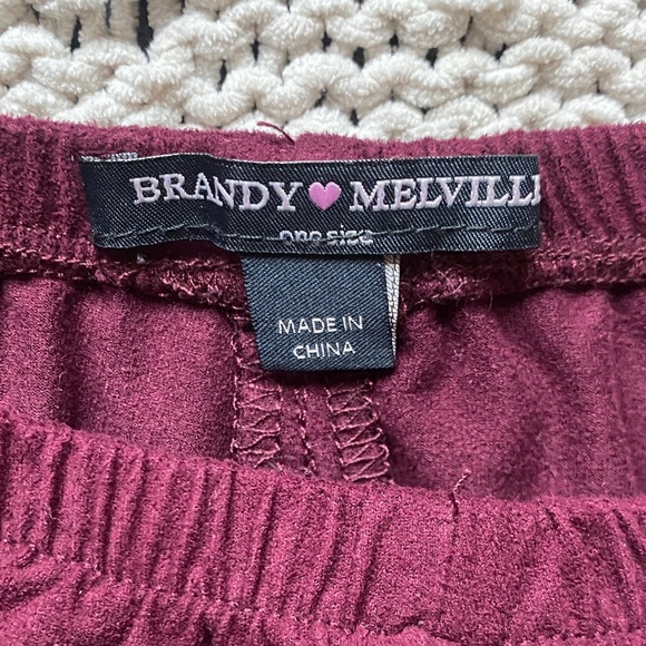 Brandy Melville - Velvet Burgundy Mini Skirt - Picture 4 of 5